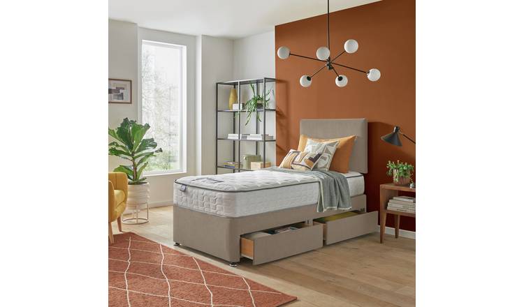 Silentnight Middleton Comfort Pocket Single 2 Drawer Divan Bed - Sandstone