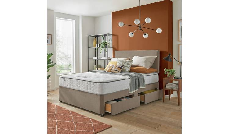 Silentnight Middleton Pocket Comfort Small Double 4 Drawer Divan Bed - Sandstone