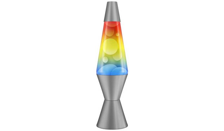 Lava 14.5in Rainbow Glitz Lamp - Yellow & Silver