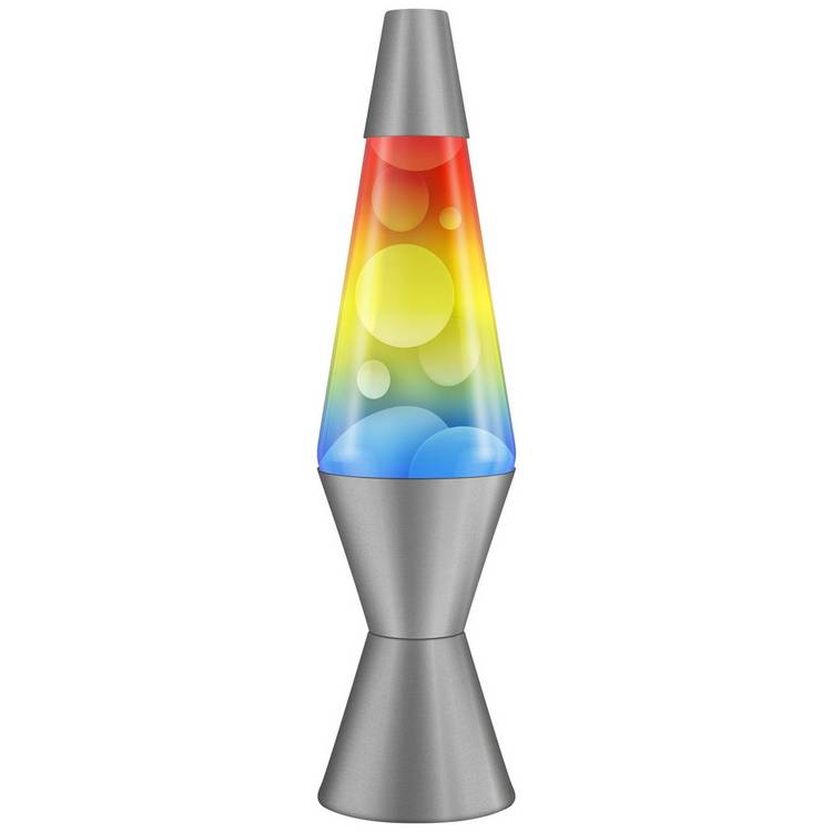 Lava 14.5in Rainbow Glitz Lamp - Yellow & Silver 0