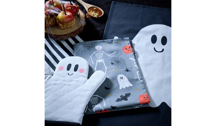 Argos Home Kitchen Tea Towels and Oven Glove Set - Pack of 3