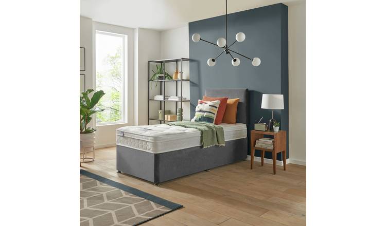 Silentnight Travis Single Ortho Divan Bed & Headboard - Grey