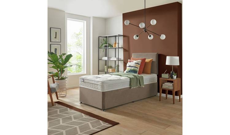 Silentnight Travis Single Ortho Divan Bed & Headboard - Sand