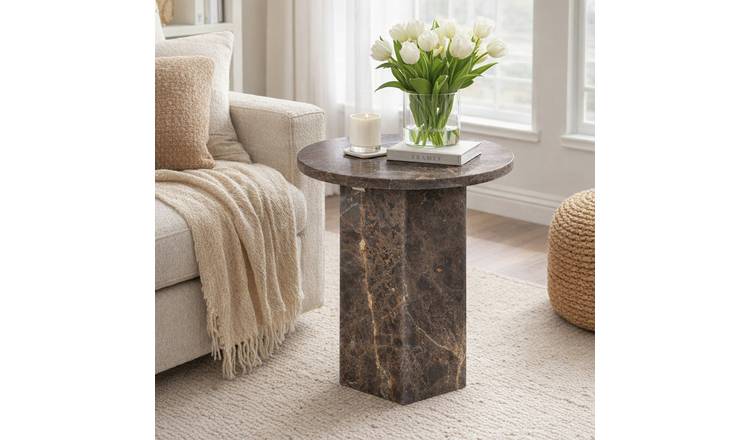 Furniture To Go Naxos Round Side Table - Dark Brown