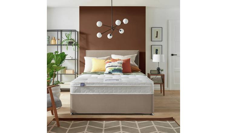 Silentnight Travis Small Double Ortho 2 Drawer Divan Bed & Headboard - Sand