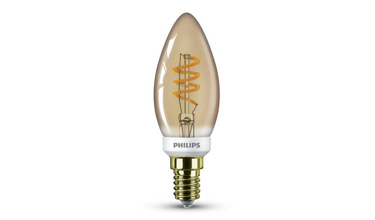 Philips LED 15W B35 E14 SES Classic Light Bulb - Gold