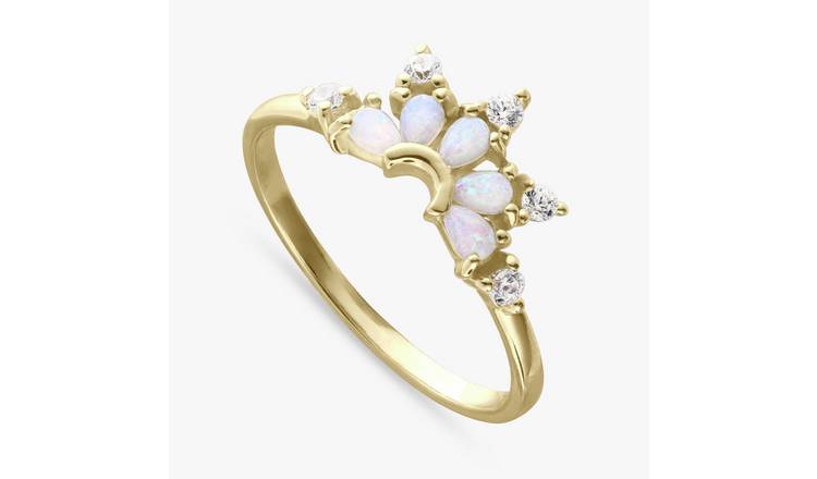 Revere Gold Plated Sterling Silver Tiara Fashion Ring-Large