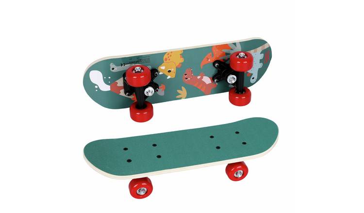 Chad Valley 17 Inch Wooden Mini Skateboard - Dinosaur