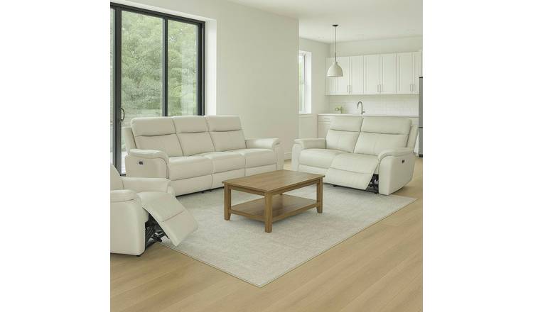 Aspire Kingsmere 3, 2 & 1 Seater Power Recliner Sofa - Cream