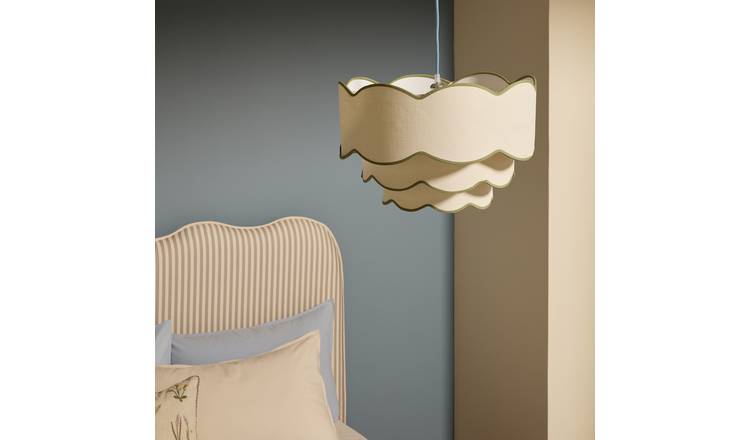 Habitat Elodie Green 3 Tier Scallop Lampshade - 45cm