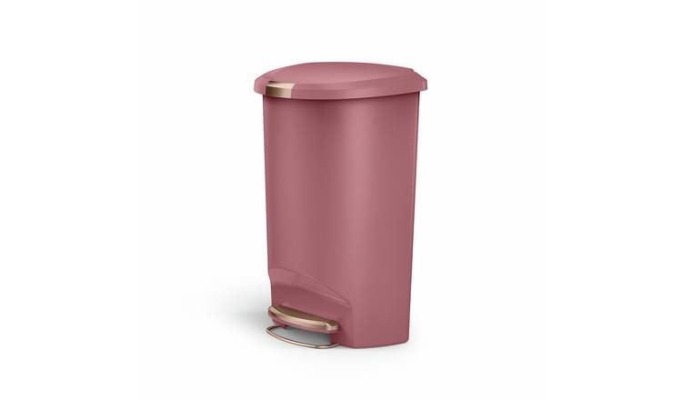 Simplehuman 50 Litre Plastic Semi Round Pedal Bin - Blush Pink