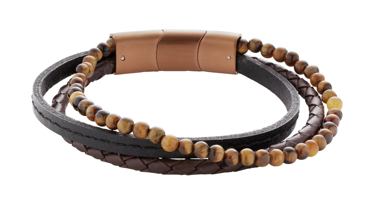 Revere Men's Leather Strap Bracelet and Tiger Eye Beads Review