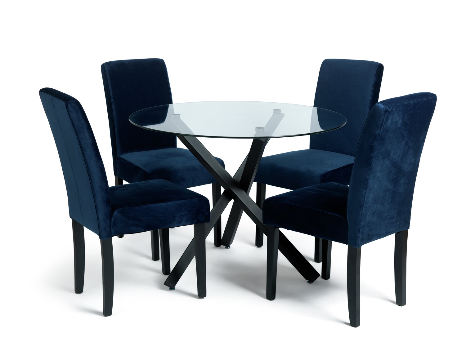 Argos Home Ava Glass Dining Table & 4 Velvet Chairs Review