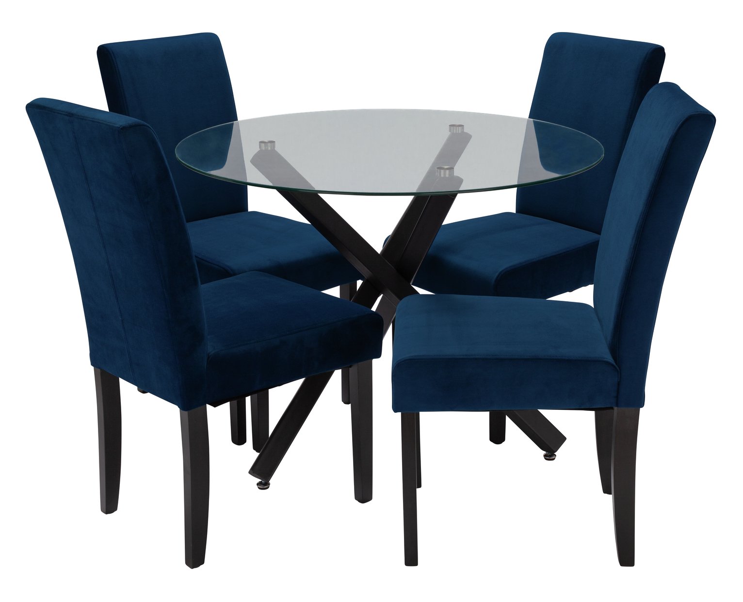 Argos Home Ava Glass Dining Table & 4 Velvet Chairs Review