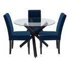 Buy Argos Home Ava Glass Dining Table & 4 Velvet Chairs ...