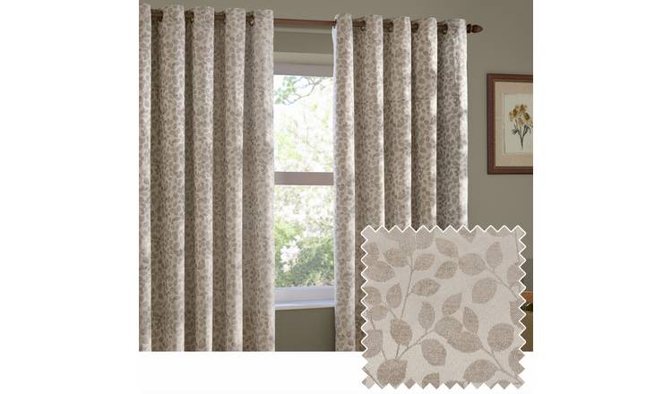Wylder Grace Leaf Eyelet Curtains - Natural - 229x183cm