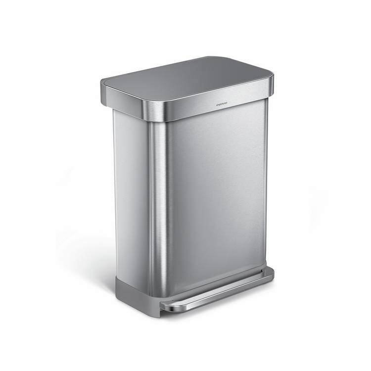 Simplehuman 55 Litre Stainless Steel Rectangular Pedal Bin 0