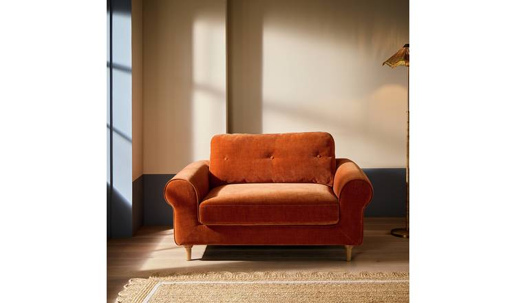 Habitat Chester Fabric Cuddle Chair - Rust