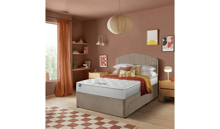 Silentnight Middleton Memory Pocket Double 2 Drawer Divan Bed - Sandstone
