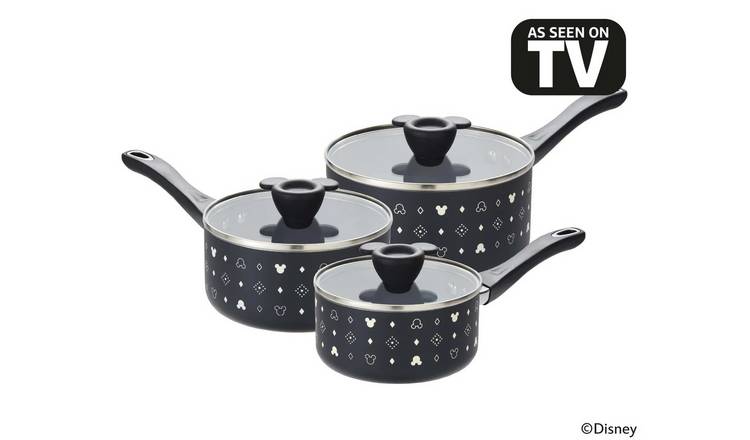 Prestige Disney 3 Piece Ceramic Non Stick Pan Set - Black