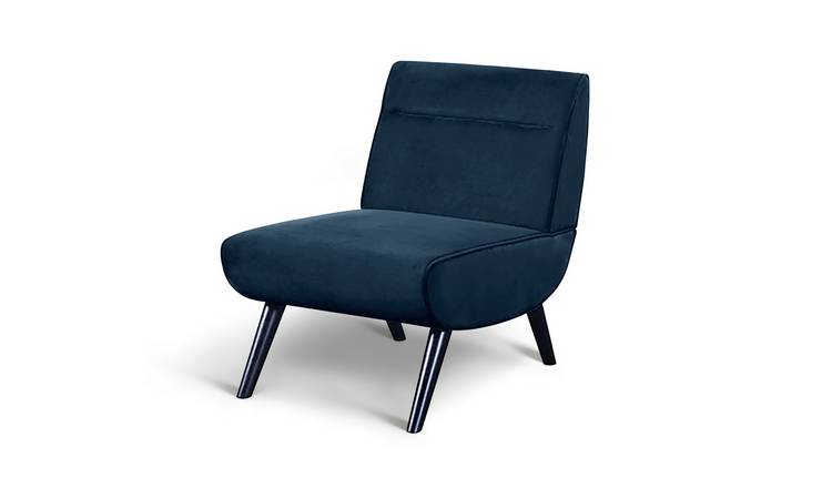 Habitat Rufus Velvet Accent Chair - Blue