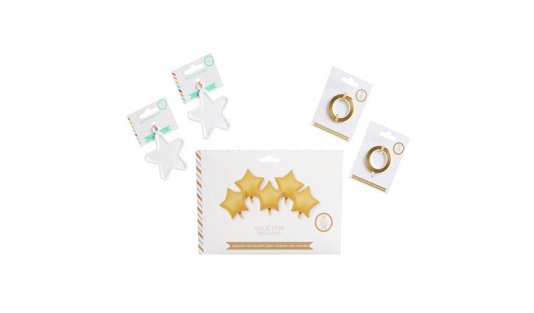 Mad Party Gold Star Foil Balloons Party Set - Pack of 5