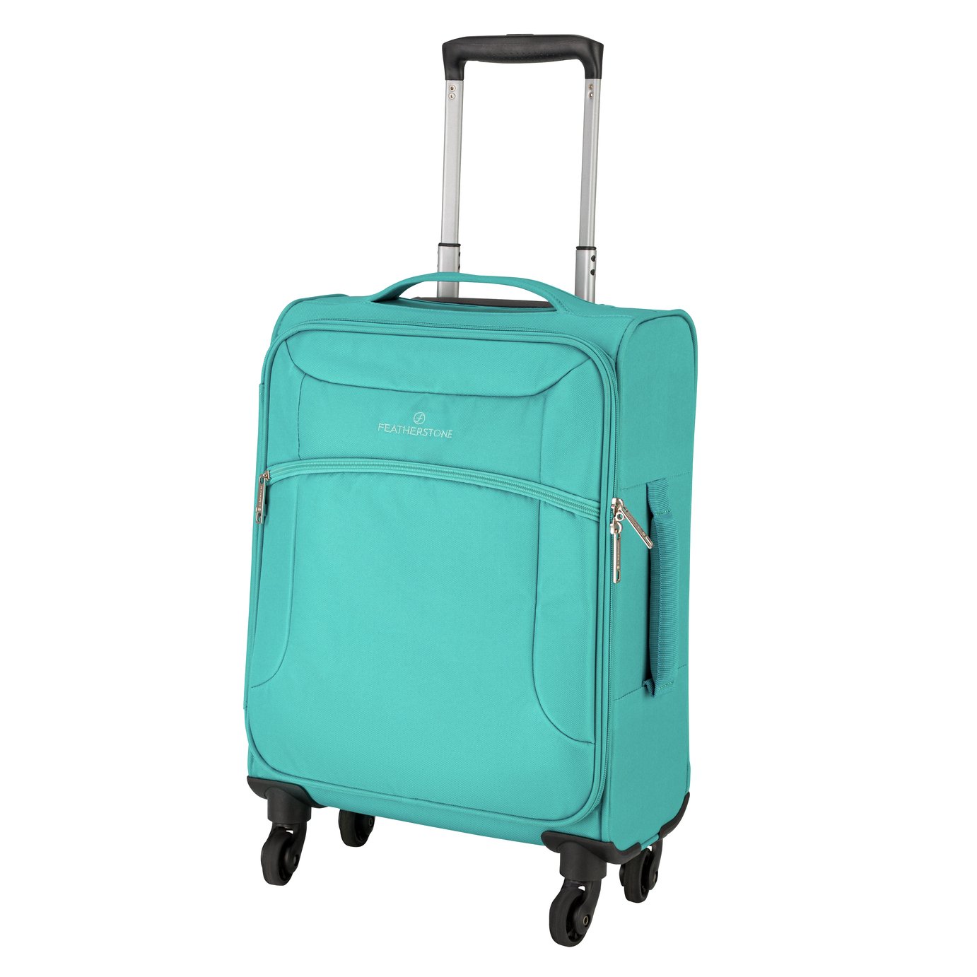 Featherstone 4 Wheel Soft Cabin-Size Suitcase - Turquoise