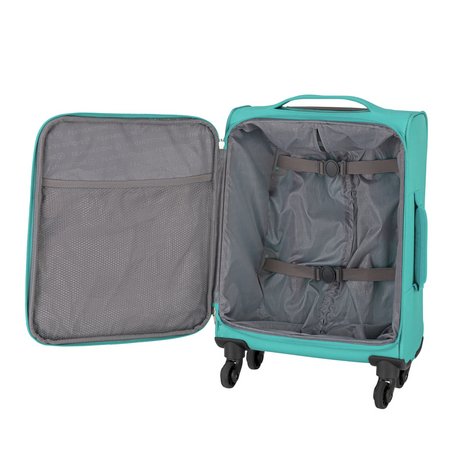 Featherstone 4 Wheel Soft Cabin-Size Suitcase - Turquoise