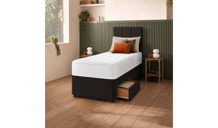 Silentnight Marlow 1000 Mirapocket Single 2 Drawer Divan Bed - Charcoal