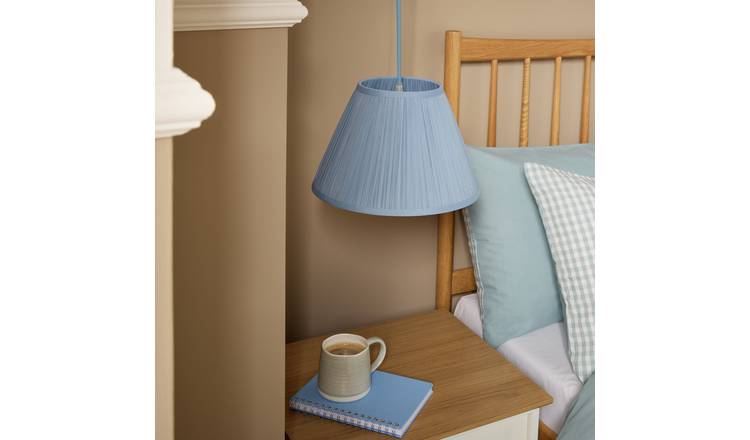 Argos Home Blue Chiffon Pleat Tapered Lampshade - 30cm