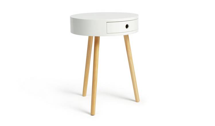 Buy Habitat Otto 1 Drawer Round Bedside Table White Bedside Tables Argos