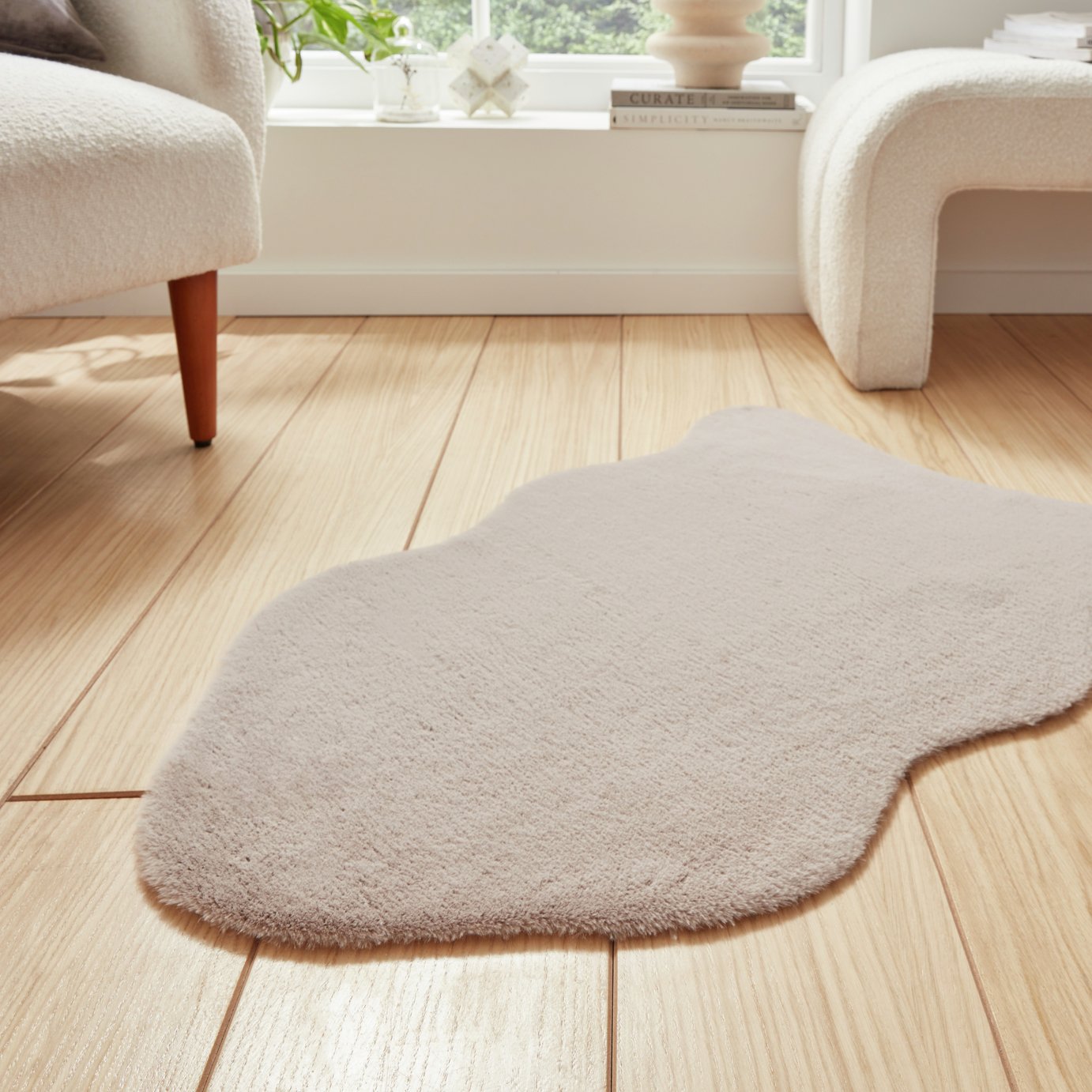 Buy Think Rugs Supersoft Faux Fur Mink Single Pelt Rug - 58x90cm