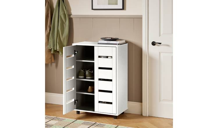 Argos Home Tallo Slatted 2 Door Shoe Cabinet - White