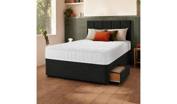 Silentnight Marlow 1000 Mirapocket Kingsize 2 Drawer Divan Bed - Charcoal