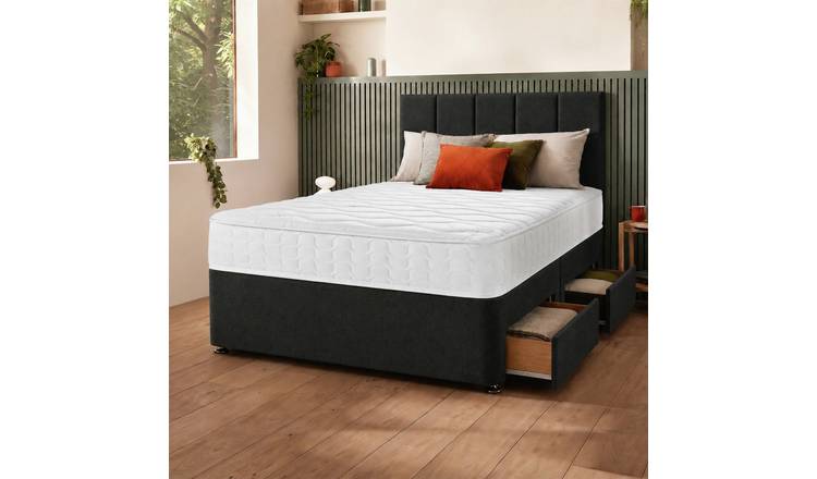 Silentnight Marlow 1000 Mirapocket Kingsize 4 Drawer Divan Bed - Charcoal