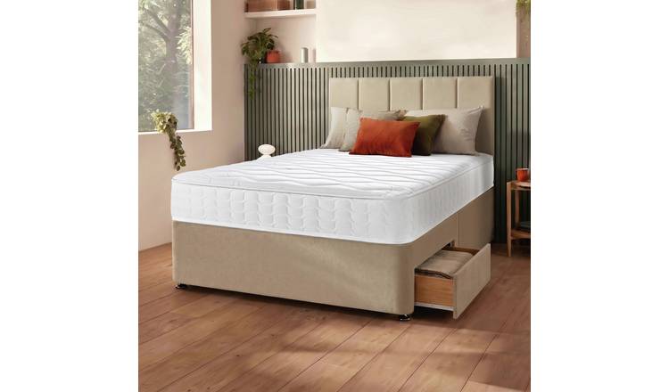 Silentnight Marlow 1000 Mirapocket Superking 2 Drawer Divan Bed - Sandstone