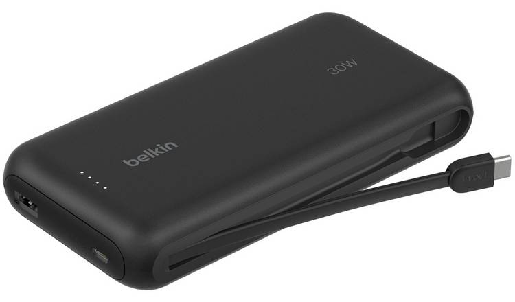 Belkin 30W 20000mAh Power Bank with USB-C Cable - Black