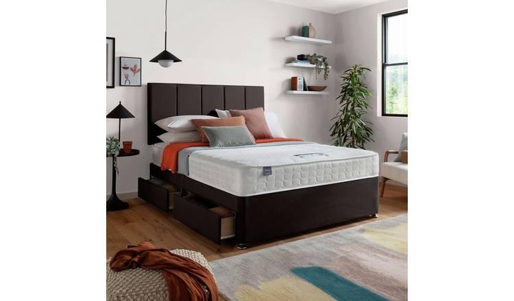 Silentnight Hatfield Double Memory 4 Drawer Divan Bed - Charcoal