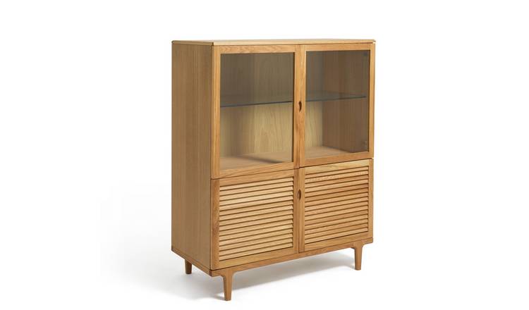 Oak glass clearance door cabinet