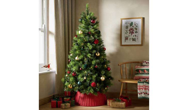 Argos Home 6ft Two Tone Hardneedle Pre-lit Christmas Tree