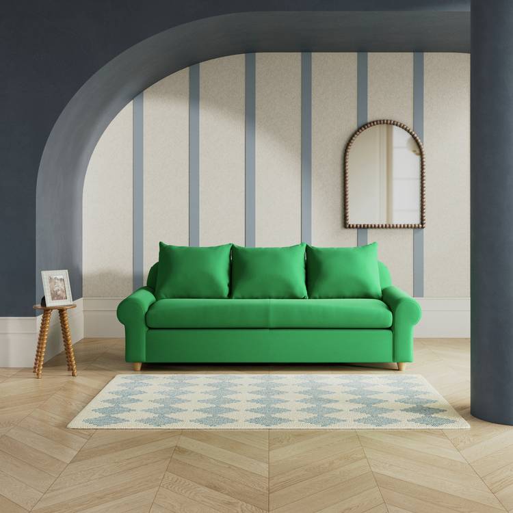 Habitat Whitby Fabric 4 Seater Sofa - Emerald Green- Ash Leg 0