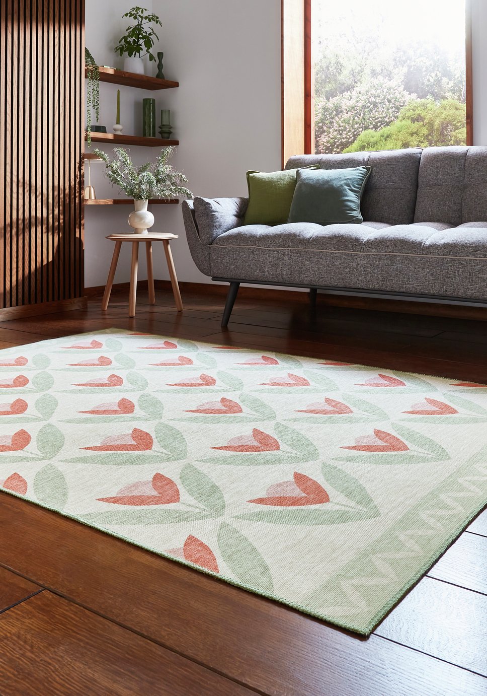 Buy Scion Tulip Trellis Blush Pink Flatweave Rug - 76x150cm | Rugs