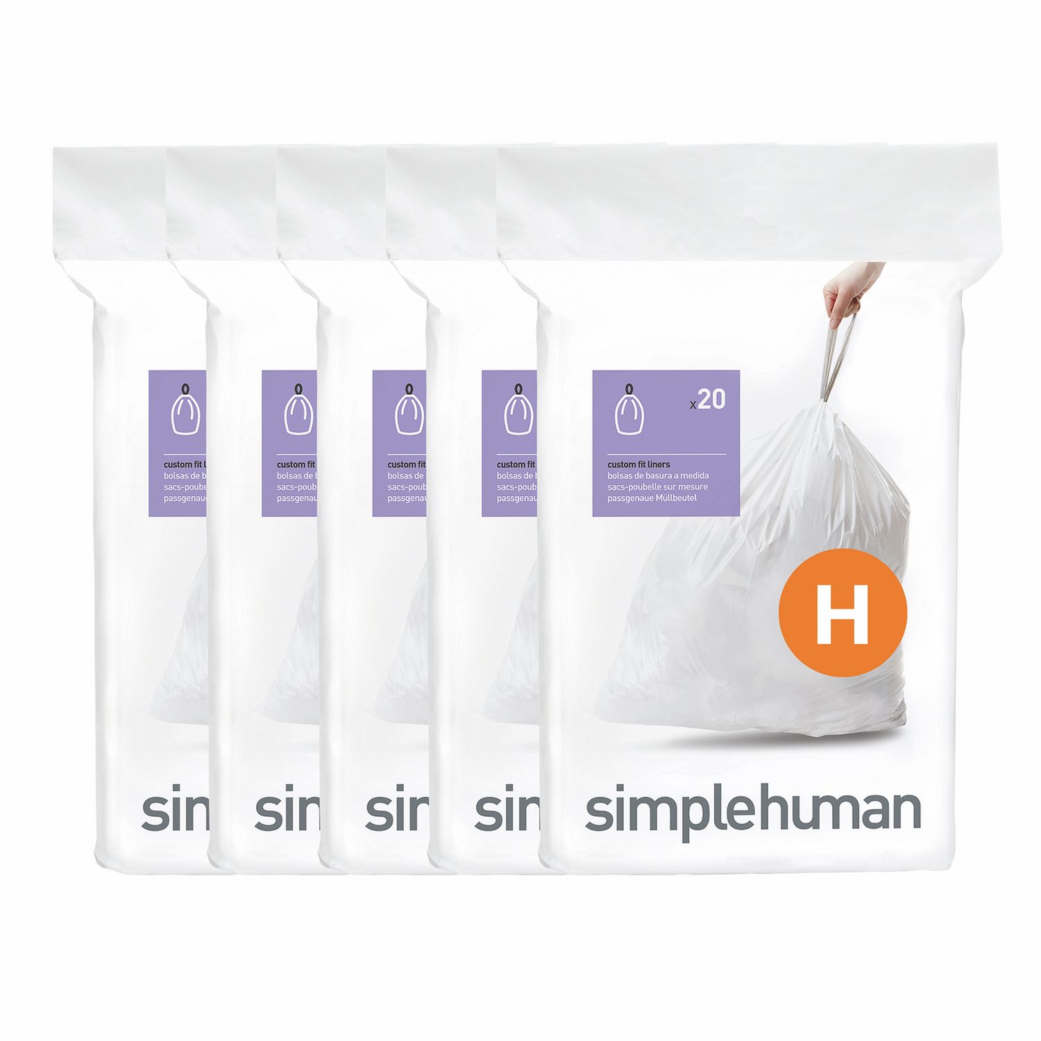Simplehuman 35L Code H Bin Liners Pack of 100