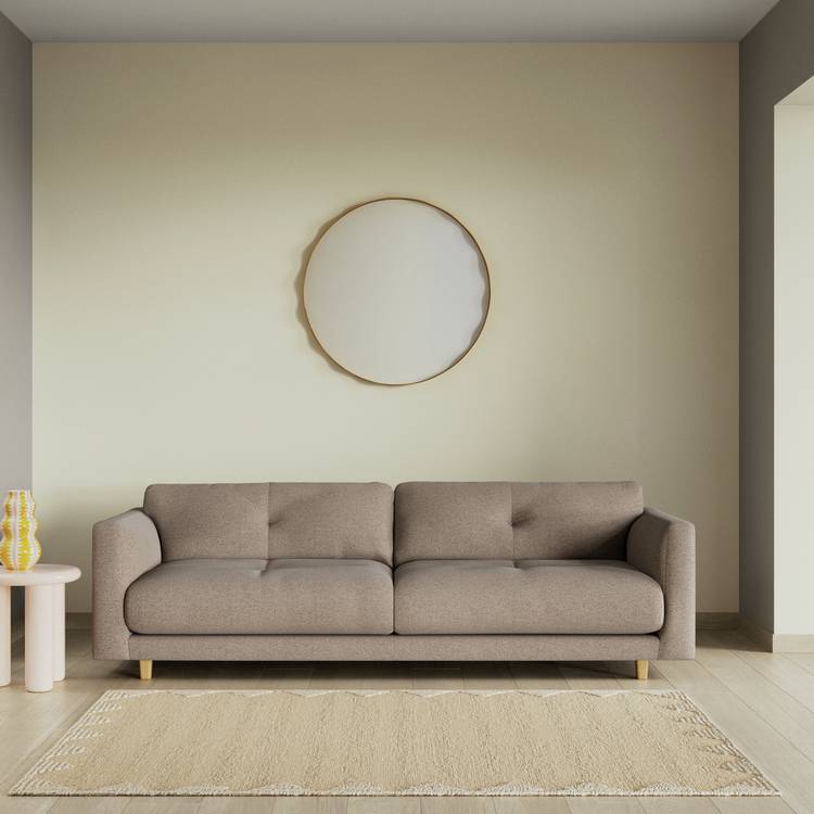 Habitat Emely Fabric 4 Seater Sofa - Mocha - Ash Leg 0