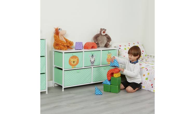 Liberty House Toys Kids Jungle 5 Drawer Storage Unit - Green