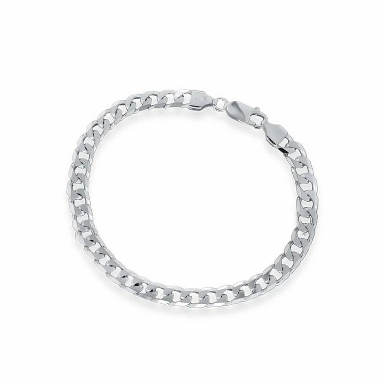 Revere Sterling Silver Curb Chain Bracelet 20cm