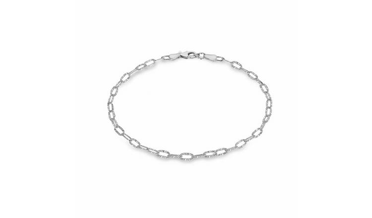 Revere Sterling Silver Diamond Cut Oval Belcher Bracelet