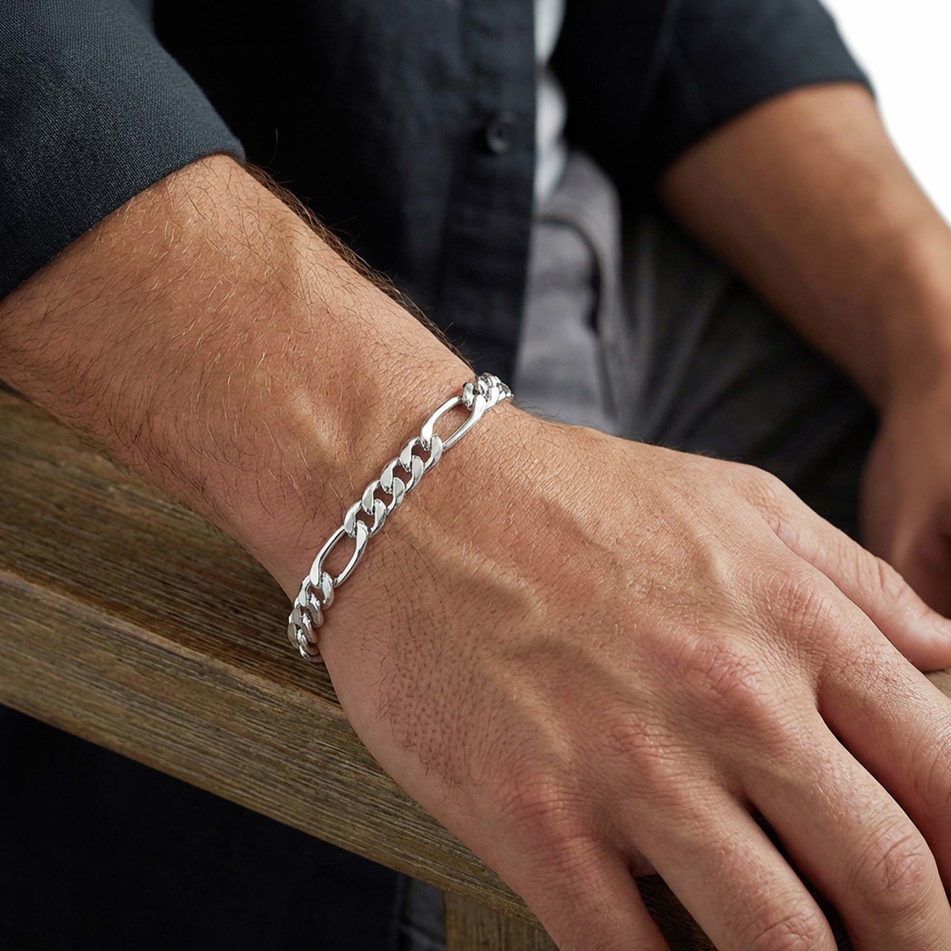 Buy Revere Sterling Silver Figaro Bracelet | Womens bracelets | Argos