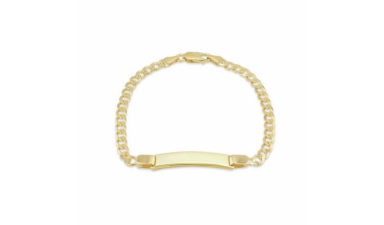 Revere 9ct Gold Plated Silver Flat Curb Bracelet