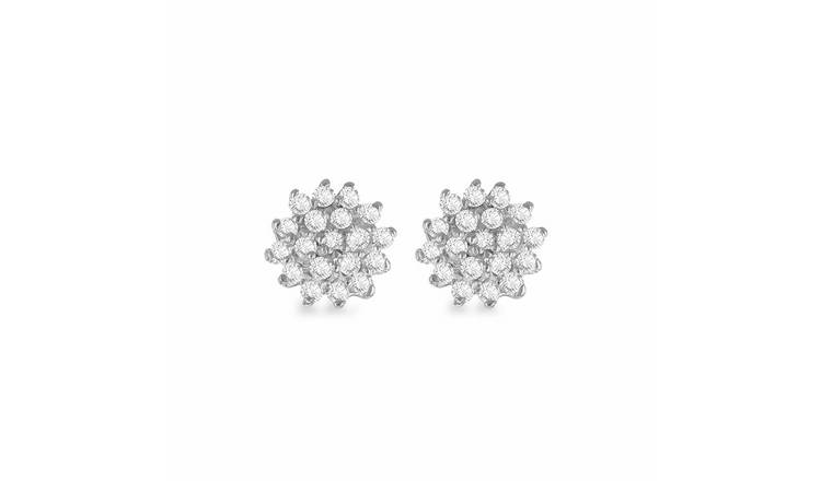 Revere 18ct Gold Plated Sterling Silver Cluster Stud Earrings